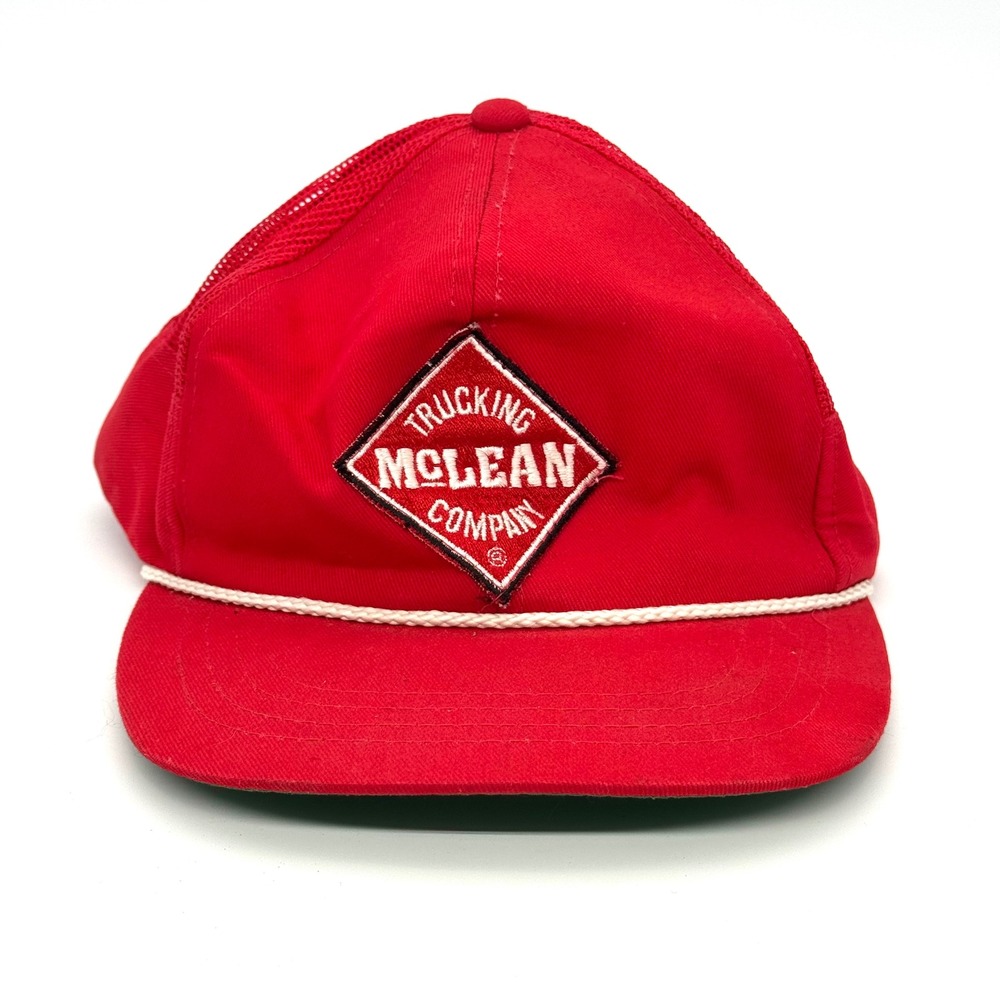 McLean Trucking Company Vintage Trucker Hat Red Patch Snapback